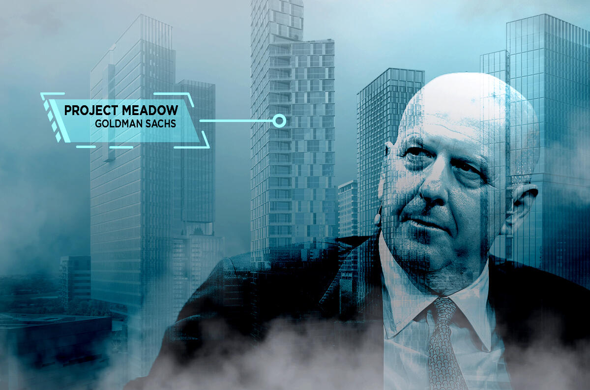 Goldman Sachs CEO David Solomon with the Goldman Sachs Tower