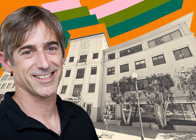 Zynga's Mark Pincus with 1200 Park Place (Getty, Google Maps)