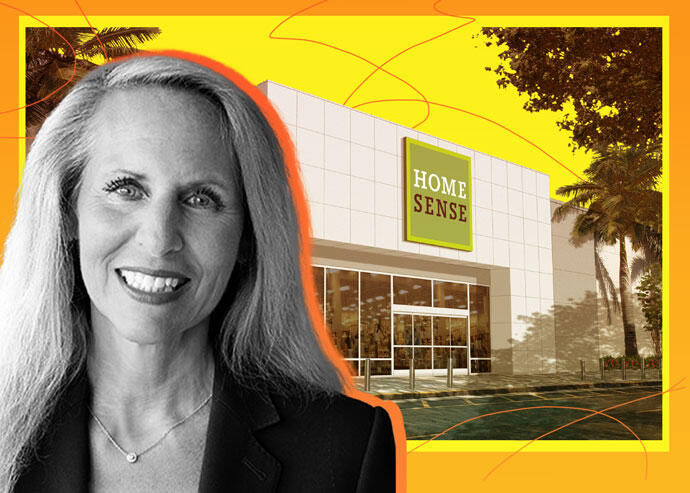 TJX Companies' Carol Meyrowitz and a rendering of the Homesense store (TJX Companies)