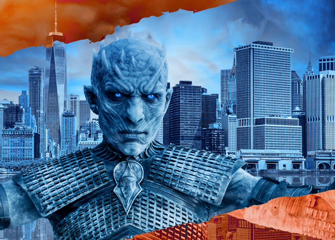An illustration of the Night King from Game of Thrones (Getty, Night King courtesy of HBO via WarnerMedia)