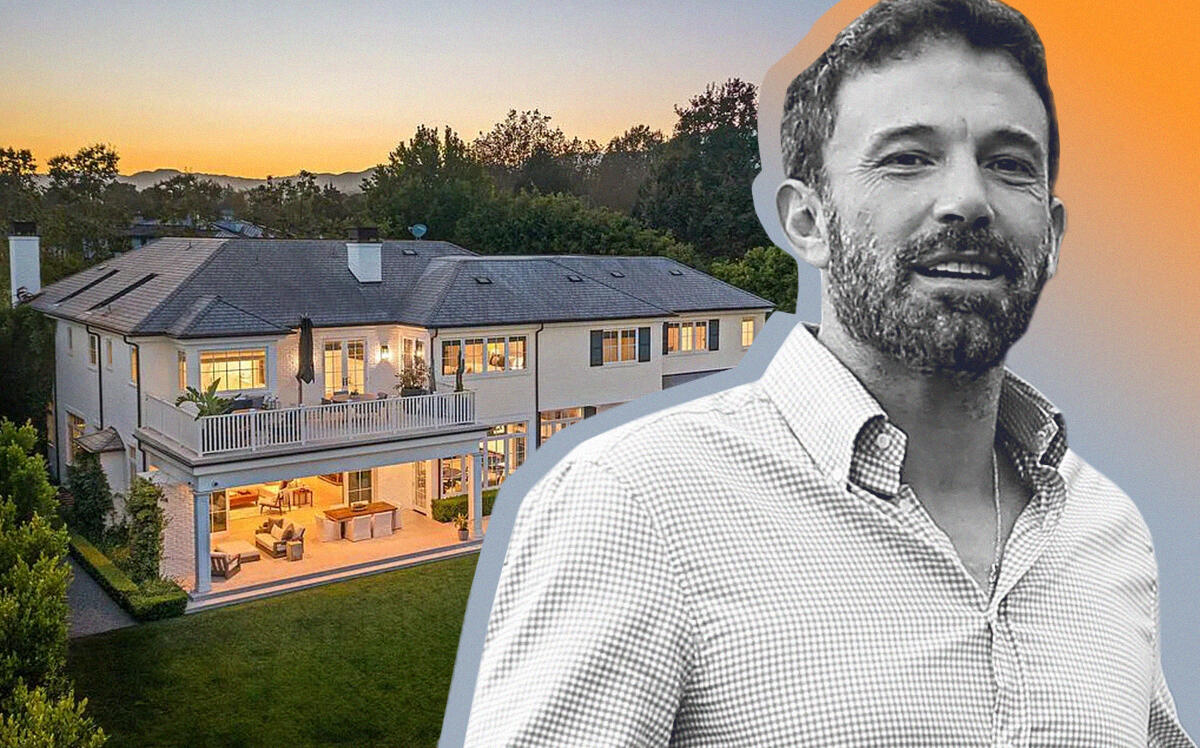 Ben Affleck with 1172 Napoli Drive (Getty, Redfin)
