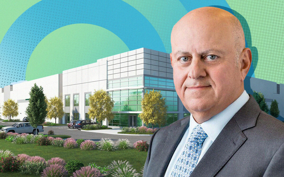 Prologis' Hamid Moghadam with 880 Doolittle Drive (Prologis, Getty)