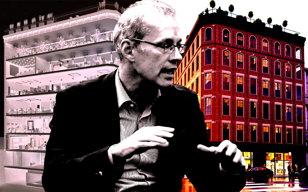 A photo illustration of Kevin Ryan and 174 Mott Street (Getty Images, Milsmith Real Estate Advisory Services)