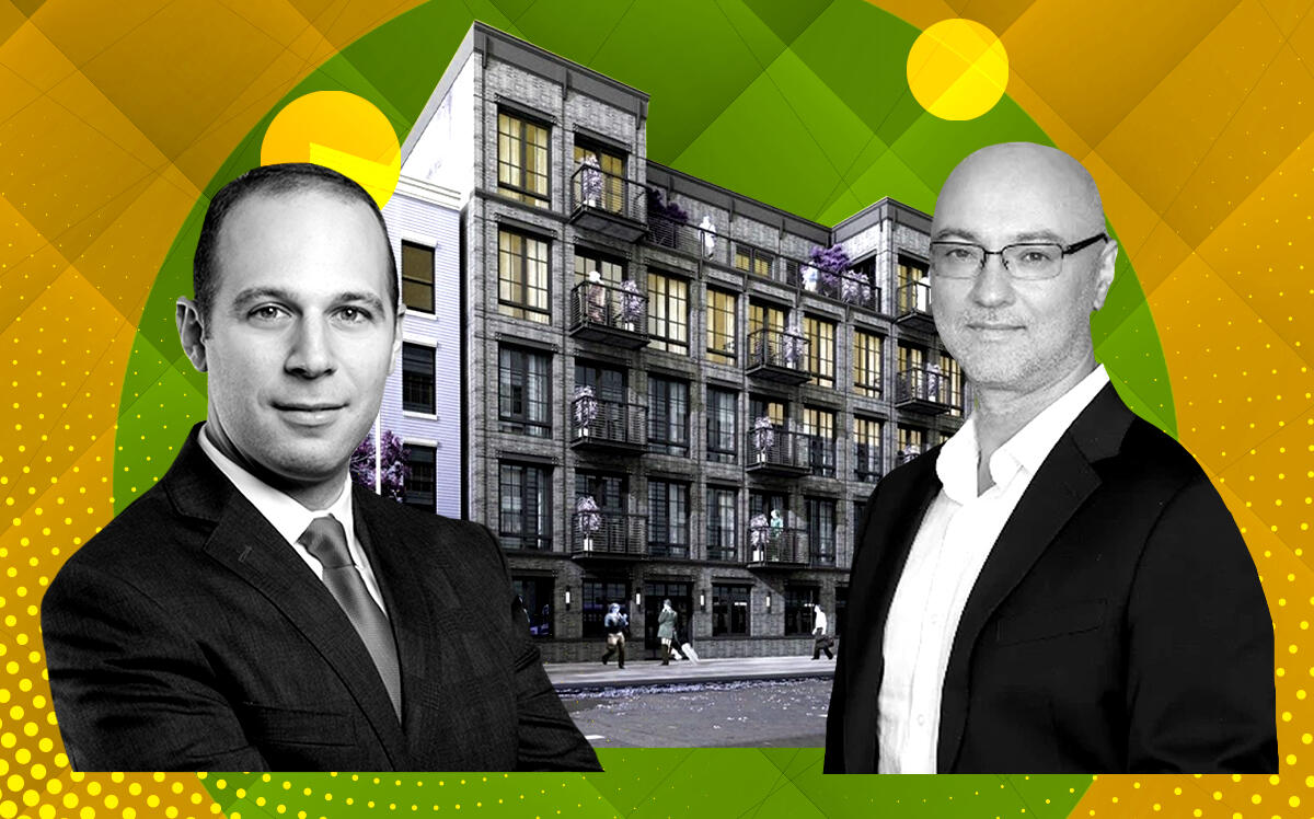 From left: Arch Companies’ Jeff Simpson and Dan Saklakov with 1351 Dekalb Ave
