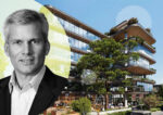 Stream Realty's CEO Lee Balland and a rendering of the project at 1400 East Fourth Street in Austin (Stream Realty Partners)