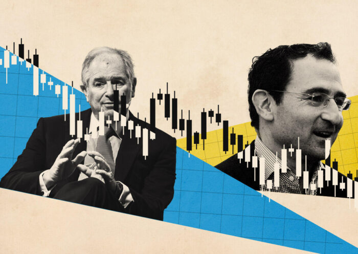 Blackstone's Stephen Schwarzman and Jonathan Gray (Illustration by Kevin Cifuentes for The Real Deal with Getty Images)