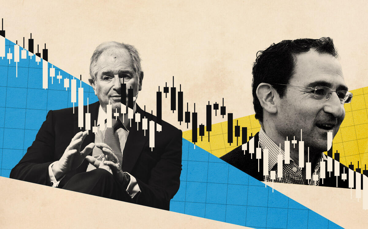 Blackstone's Stephen Schwarzman and Jonathan Gray (Illustration by Kevin Cifuentes for The Real Deal with Getty Images)