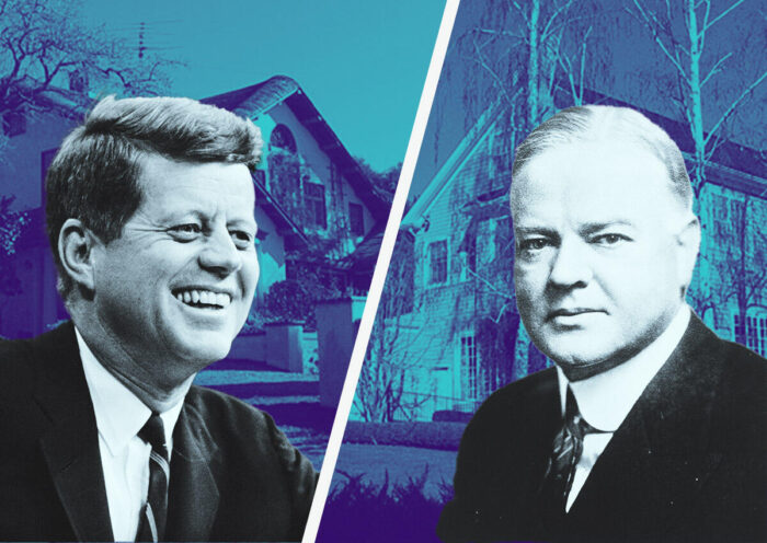 Former presidents Presidents Herbert Hoover and John F. Kennedy; upper San Juan neighborhood (Stanford University, Getty)