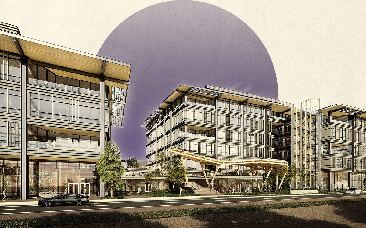 Rendering of life science campus in San Carlos “Innovation District” (Getty, Pickard Chilton)