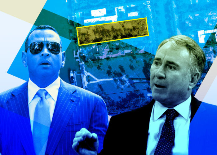 Alex Rodriguez, Ken Griffin and the Star Island property at 14 Star Island Drive (Getty, Miami Dade)