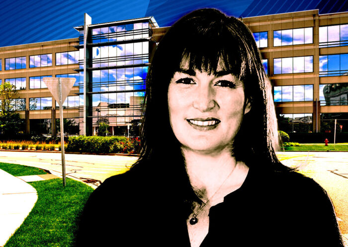 KORE’s Kelli Lind and the Rosemont Corporate Center at 9501 Technology Boulevard (Getty, KORE)