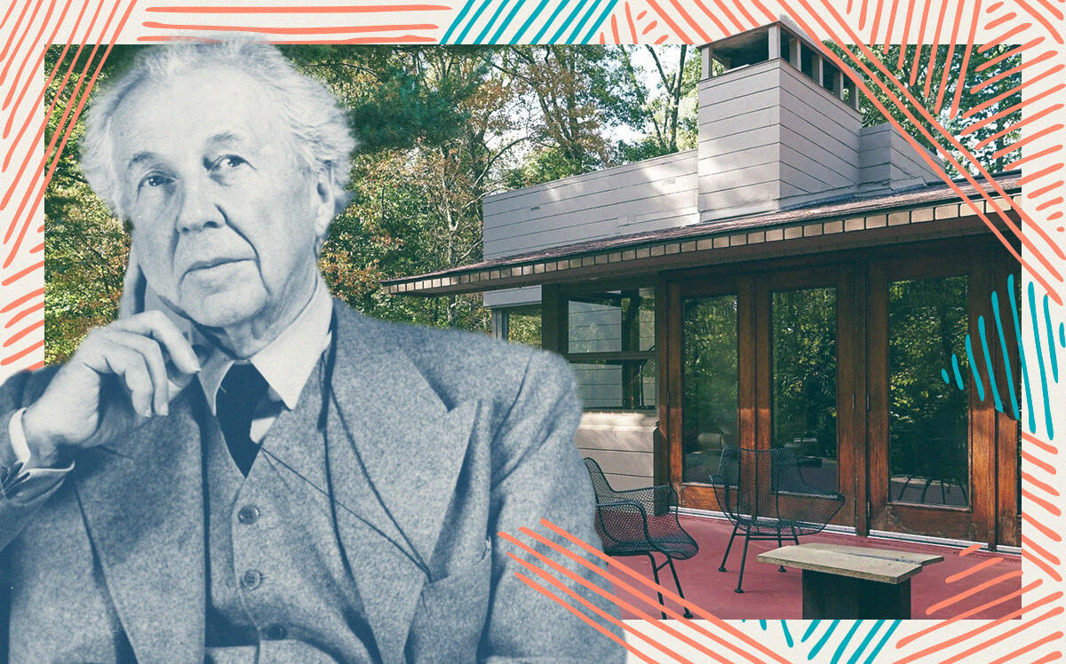 Frank Lloyd Wright with 48 Clausland Mountain Road Blauvelt (Getty, Sotheby's International Realty)