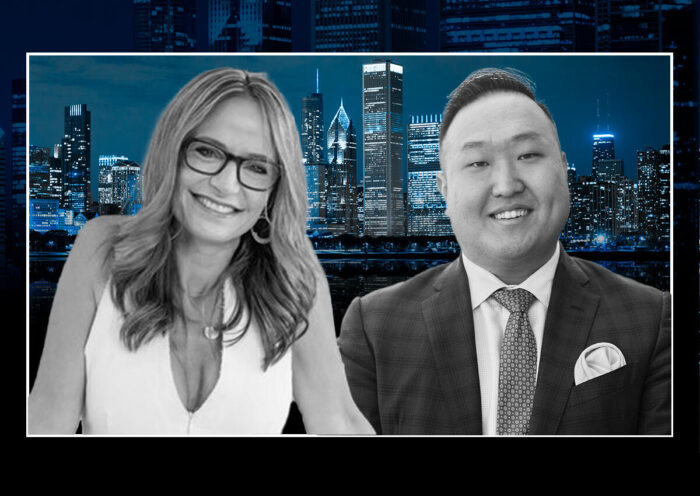 Compass' Melanie Giglio-Vakos and Keller Williams' Tommy Choi (Chicago Realtor, Compass, Getty)