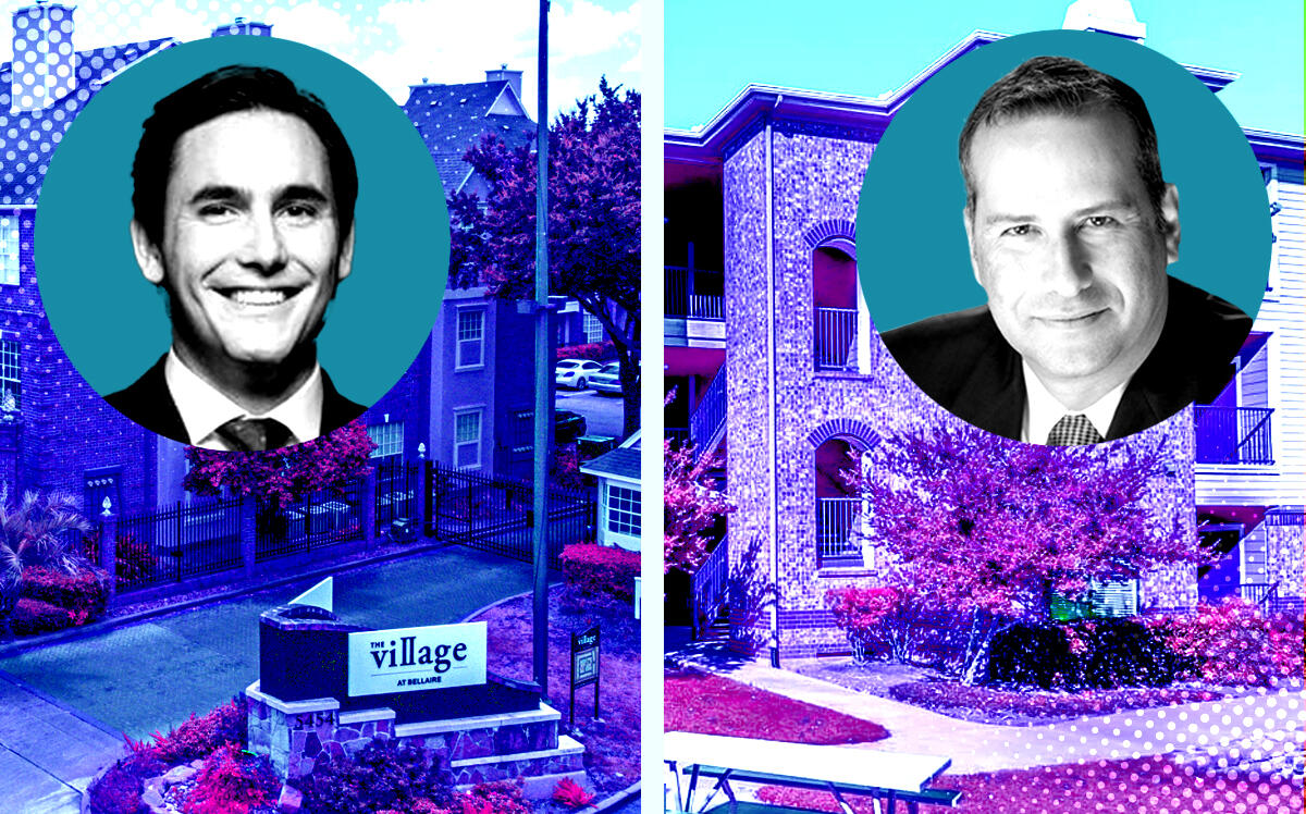 From left: Magma Equities' Scott Ogilvie and Walker Dunlop's Mitchell Resnick with The Village at Bellaire and The Lost Spurs Ranch