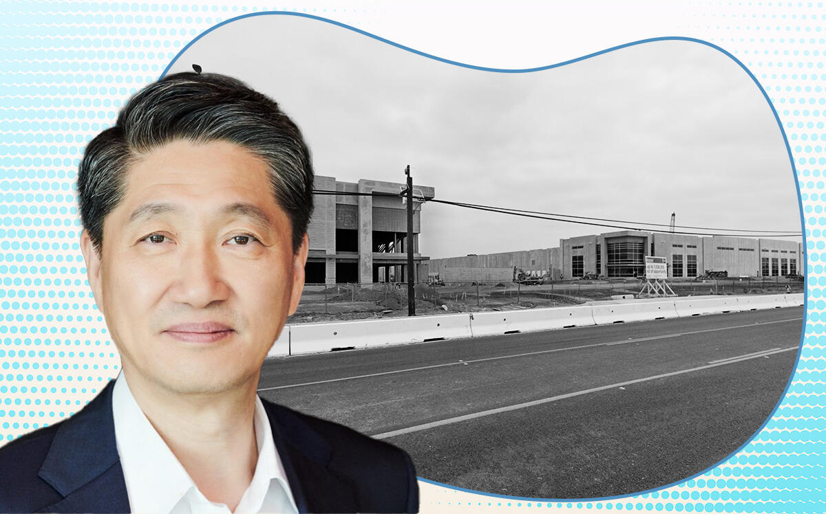 Samsung Electronics North America president and ceo KS Choi and the warehouses leased at 2289 and 2099 E. Orangethorpe Avenue in Fullerton (Google Maps, Samsung, Getty)