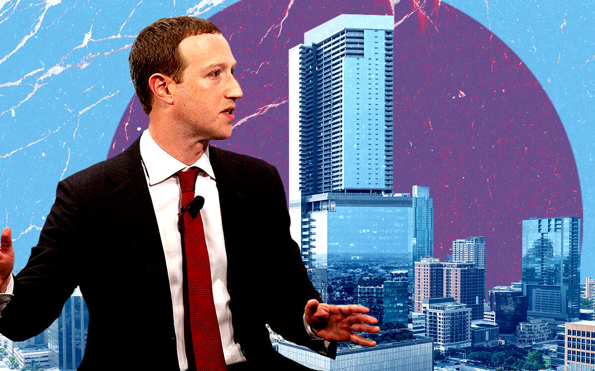 Meta's Mark Zuckerberg with Sixth and Guadalupe tower