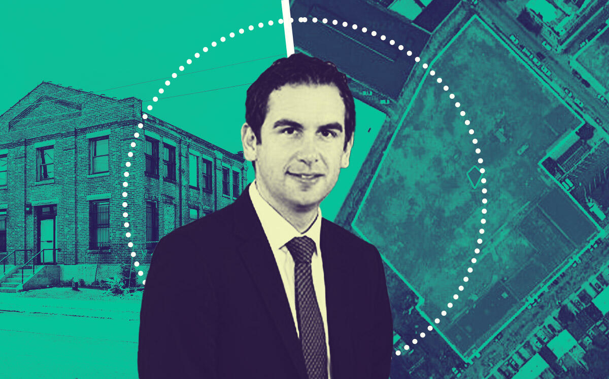 Jersey City mayor Steven Fulop and 417 Communipaw Avenue in Jersey City (Loopnet, The City of Jersey City)