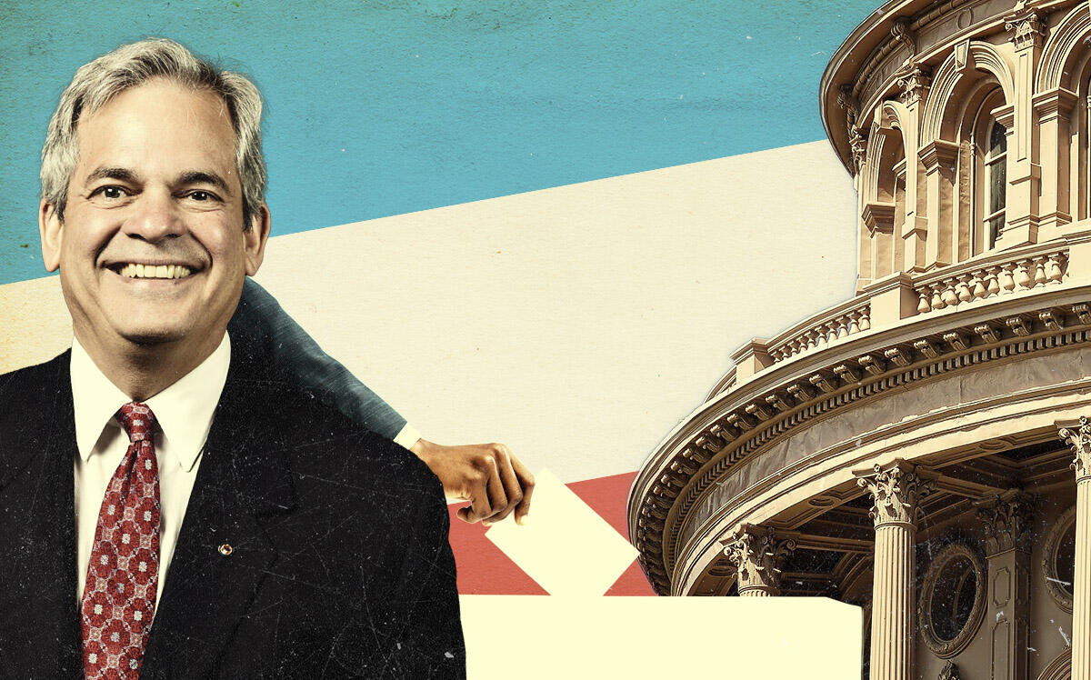 Austin mayor Steve Adler (Illustration by Kevin Cifuentes for The Real Deal with Getty Images)