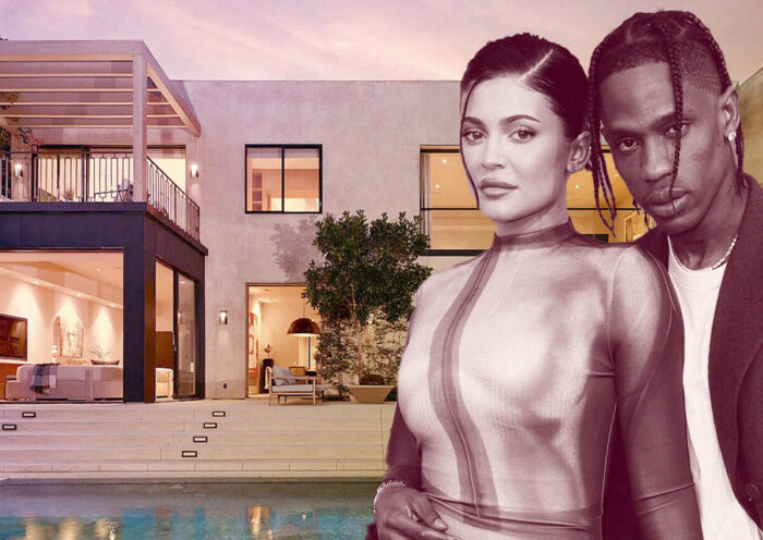 Kylie Jenner and Travis Scott with 1317 Delresto Drive (Getty, Zillow)