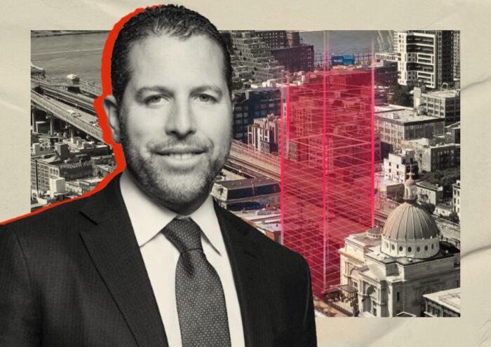 Madison Realty's Josh Zegen with plans for 159 Broadway (LinkedIn, Rosewood Realty Group, The Corbin Group)