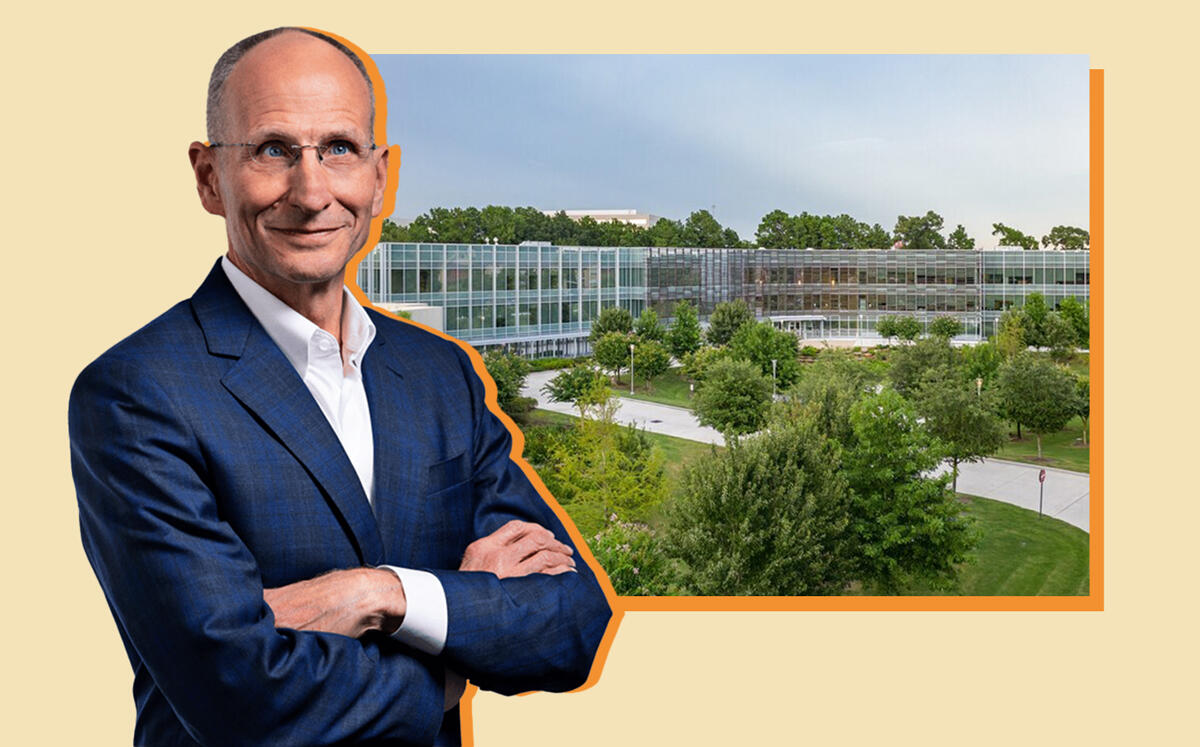 CBRE's Bob Sulentic and 460 Wildwood Forest Drive (CBRE, LoopNet)