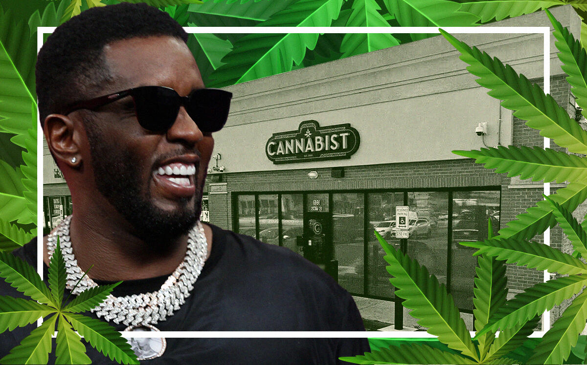 Sean Diddy Combs with Cannabist Villa Park (Getty, Google Maps)