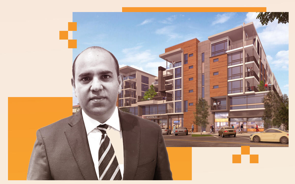SPSD Developers' Rishi Khanna and a rendering of 3411 Capitol Avenue (LinkedIn, LPMD Architects)