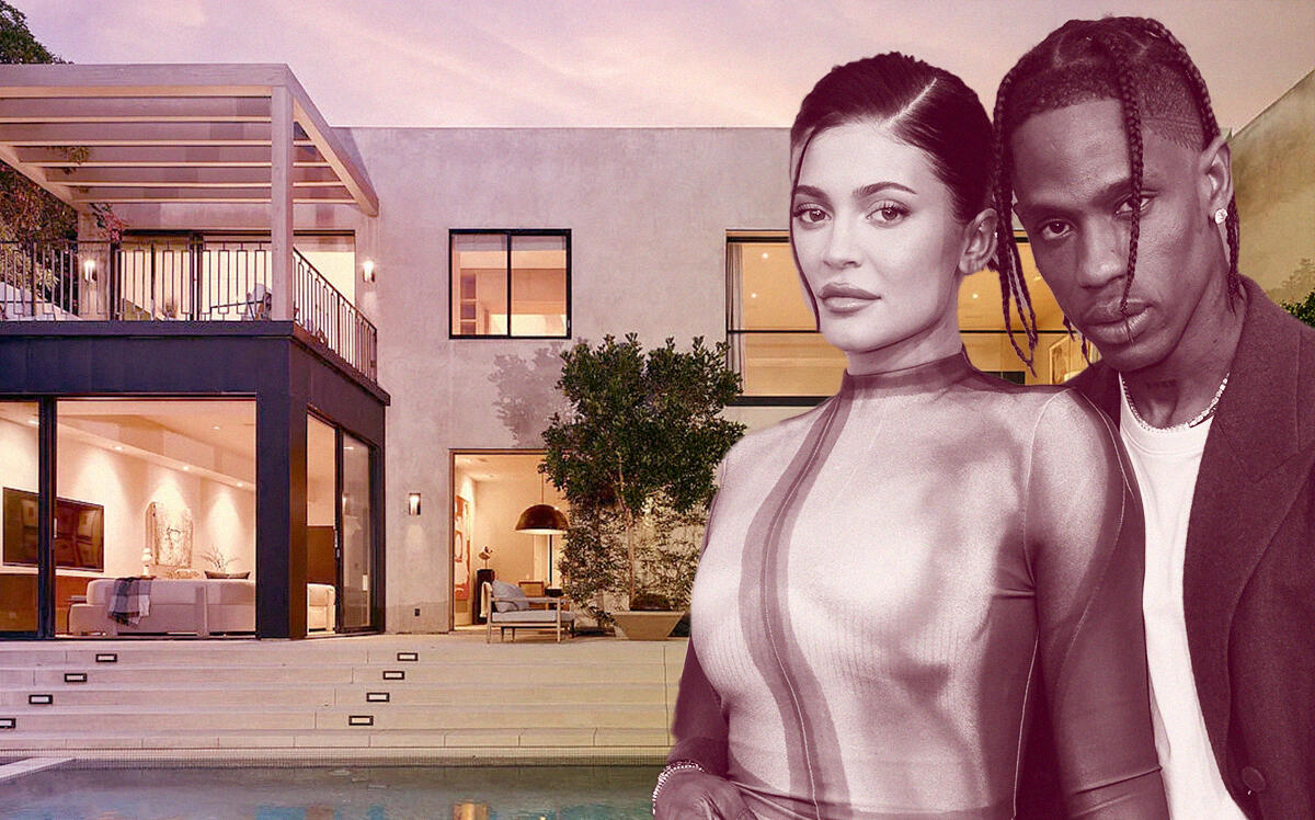 Kylie Jenner and Travis Scott with 1317 Delresto Drive (Getty, Zillow)