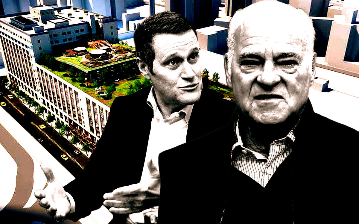 From left: Tishman Speyer CEO Rob Speyer, KKR co-founder Henry Kravis, and a rendering of 341 Ninth Avenue (Getty, Tishman Speyer)