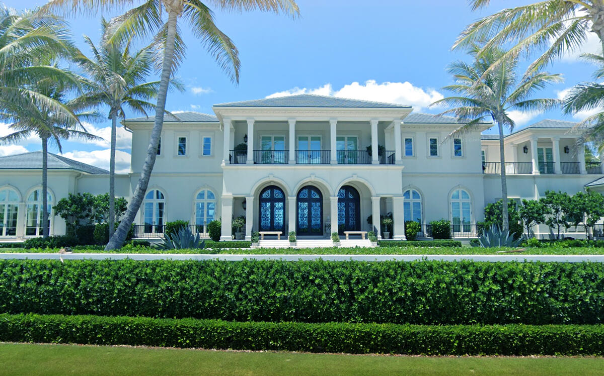 John and Jenny Paulson's Palm Beach mansion (Google Maps)