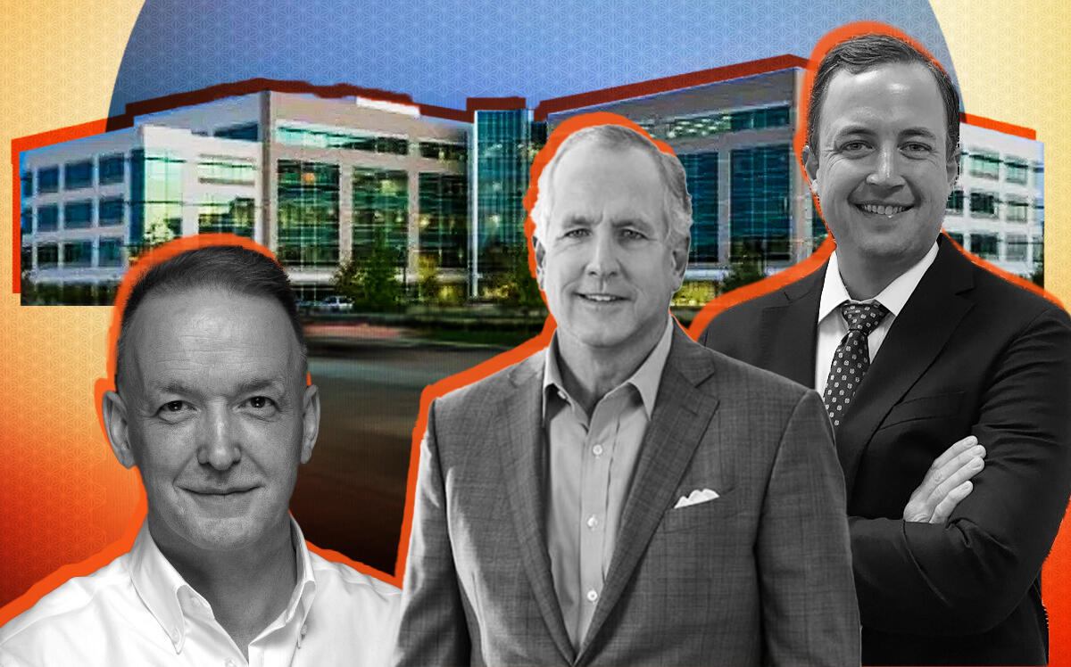Wood Group USA CEO Robin Watson and Cushman &amp; Wakefield Chip and Cameron Clovill with Westage III in Park Ten Business Center at17325 Katy Fwy, Houston (LinkedIn, Cushman &amp; Wakefield, JLL)