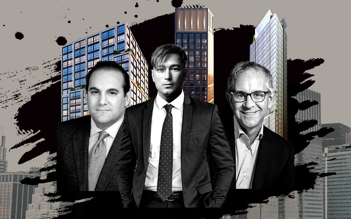 From left: Gamma Real Estate's Jonathan Kalikow, Stefan Soloviev, and Ron Moelis with 96+Broadway, Sutton Tower, and 131-141 East 47th St (96+Broadway, Getty, New Empire Real Estate, Gamma Real Estate, Sutton Tower)