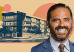 Beach City Capital's Jason Muller with rendering of 12763 Mitchell Avenue (Beach City Capital)