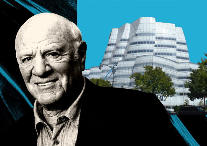 Barry Diller and 555 West 18th Street (Getty; ~~×α£đ~~es, CC BY-SA 3.0, via Wikimedia Commons)