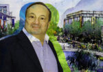 Fareri Associates CEO John Fareri along with a rendering of the planned North80 project in Westchester County (Getty, Fareri Associates)