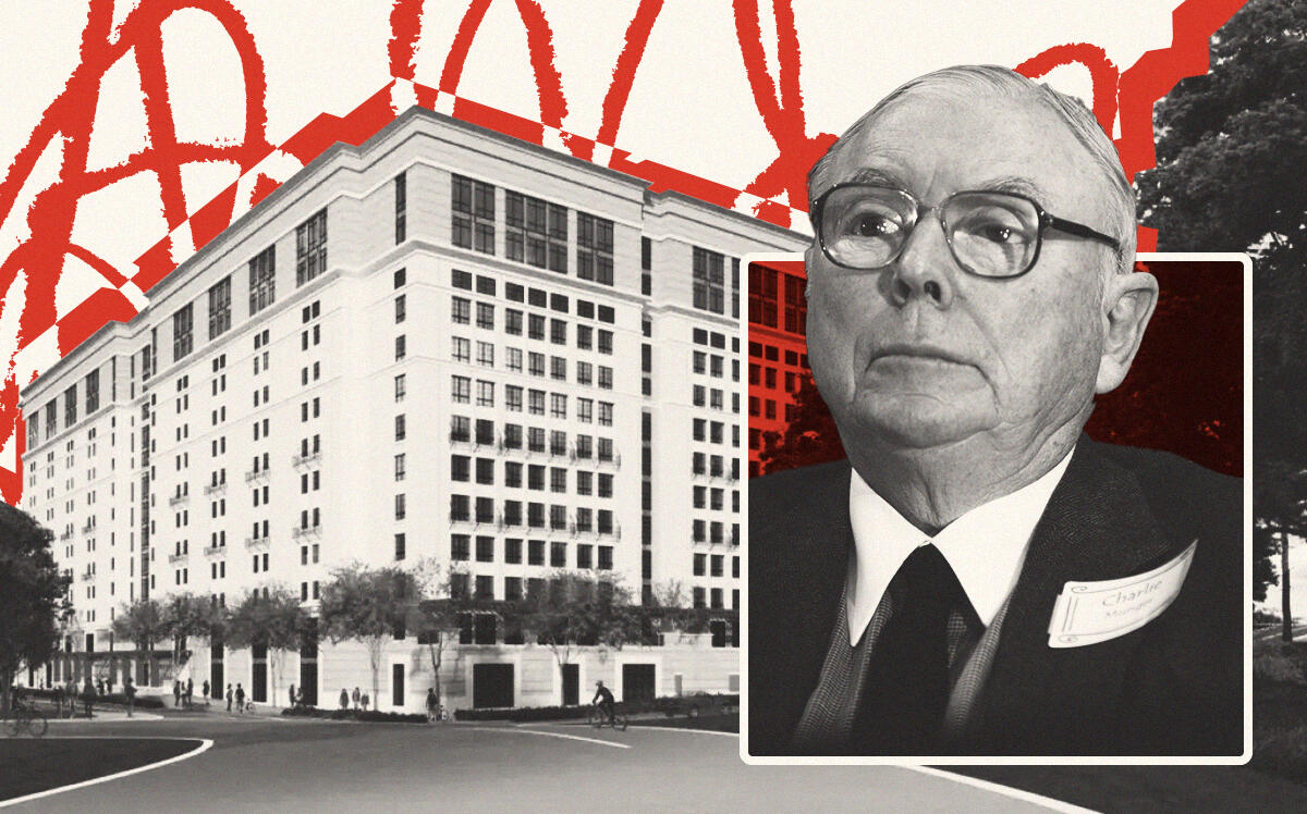 Charlie Munger with Munger Hall (Getty, VTBS Architects)