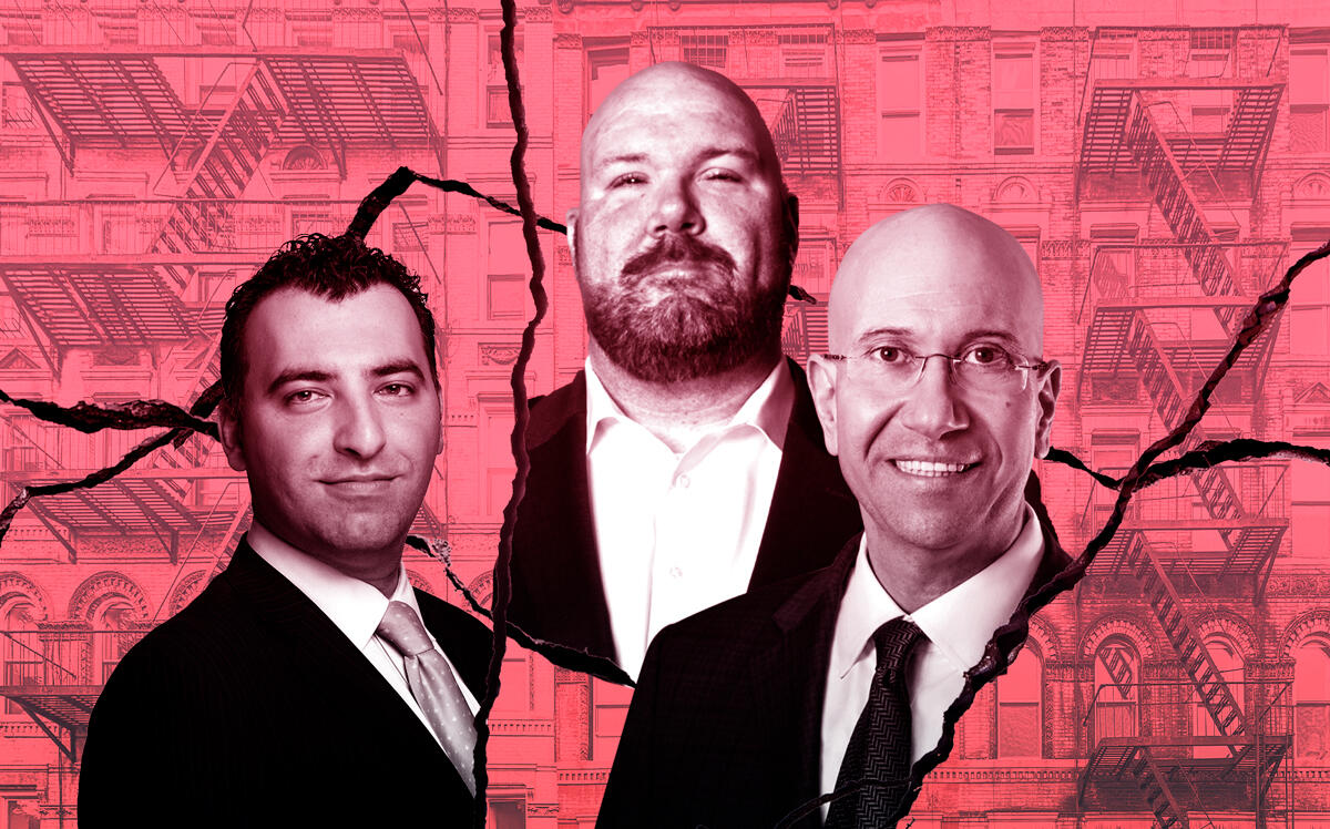 Alpha Realty’s Lev Mavashev, Ariel Property Advisors’ Shimon Shkury, and CHIP’s Jay Martin (Getty; Illustration by The Real Deal)