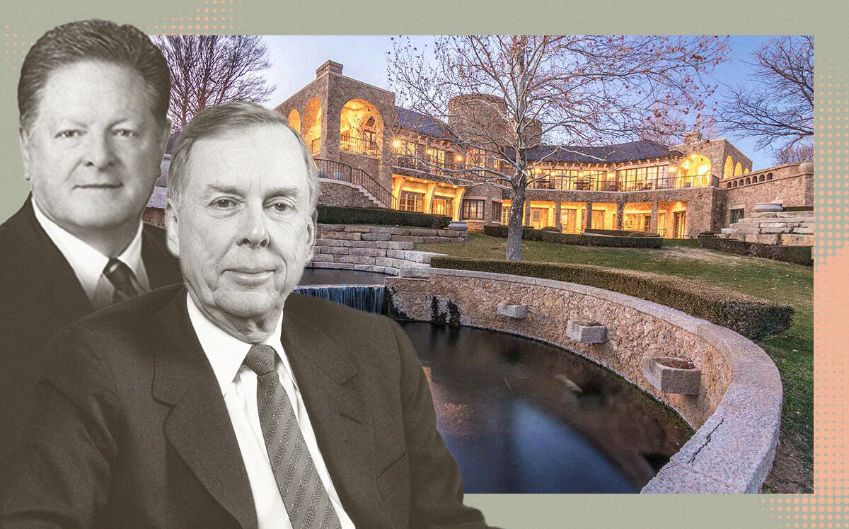 Kent Companies' Bill Kent and the late T. Boone Pickens with Mesa Vista Ranch at 2050 Reynolds Ranch Road (Kent Companies, Getty, Hall and Hall)
