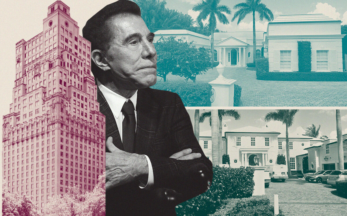 Steve Wynn with 50 Central Park South, 1040 North Lake Way and 1350 North Lake Way (Getty, Compass, Google Maps)