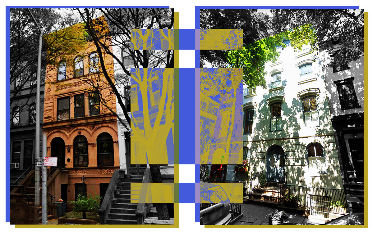 From left: 290 Park Place and 28 Willow Street in Brooklyn (Getty, Google Maps)
