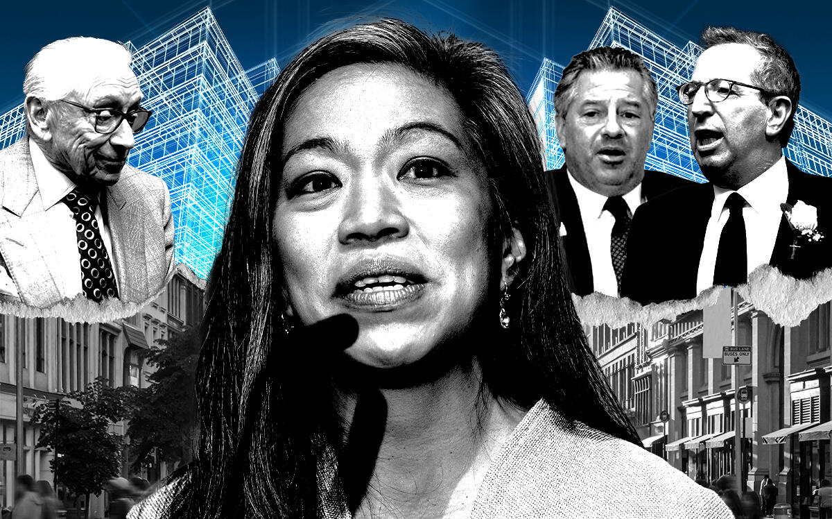 From left: Silverstein Properties’ Larry Silverstein; Deputy Mayor of Economic Development Maria Torres-Springer; SL Green Realty’s Marc Holliday; Rudin Development’s Bill Rudin (Photo Illustration by Steven Dilakian for The Real Deal with Getty)