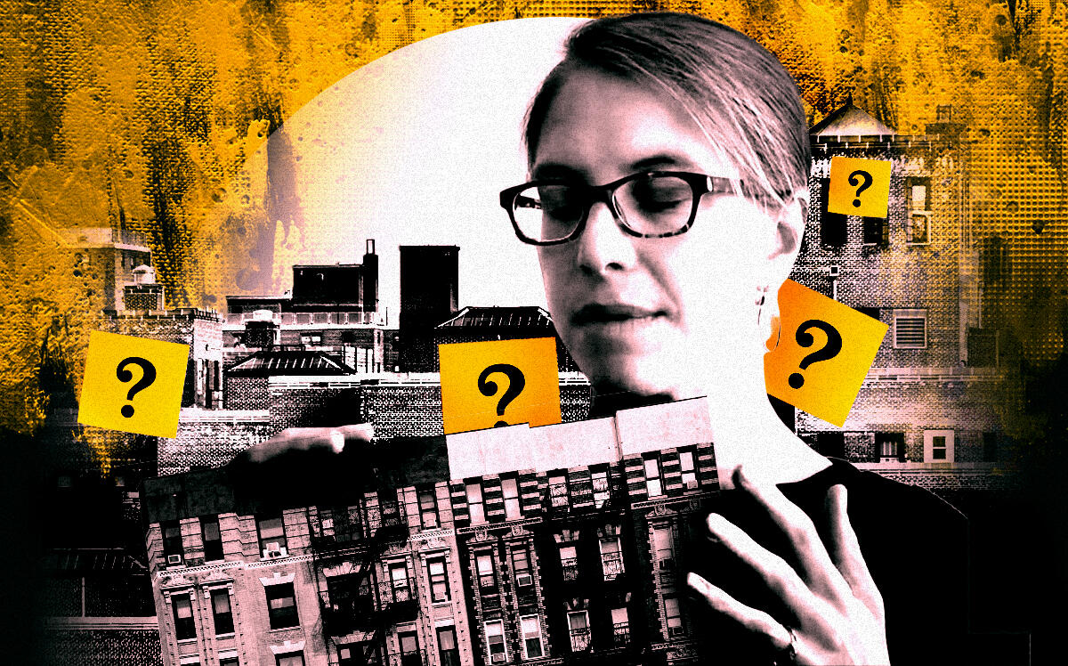 A photo illustration of RuthAnne Visnauskas, Commissioner of the New York State Division of Housing and Community Renewal (Getty, NYS of Housing and Community Renewal, YouTube)