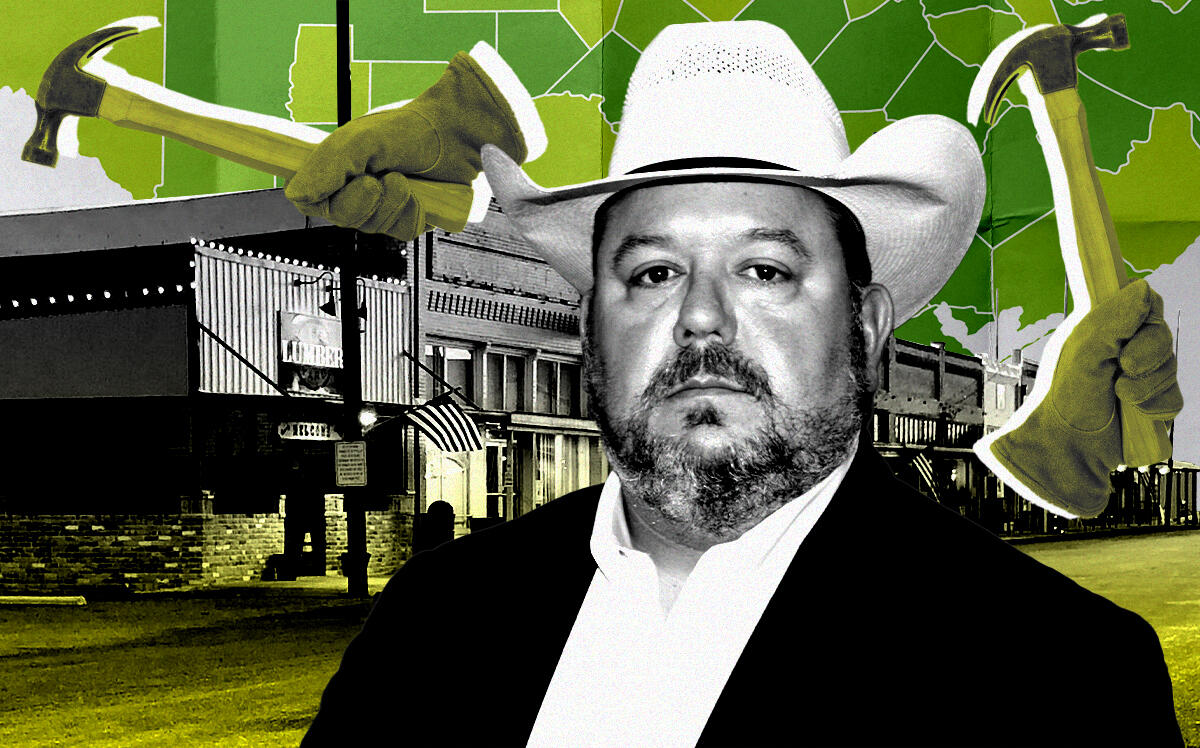 A photo illustration of Mabank city administrator Bryant Morris and the city of Mabank, Texas (Getty, City of Mabank)