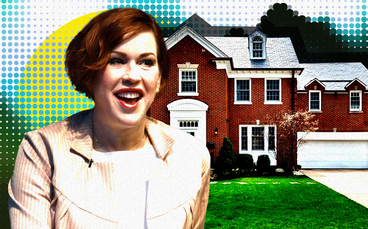Molly Ringwald and 3022 Payne Street in Evanston, Illinois (Getty, Redfin)