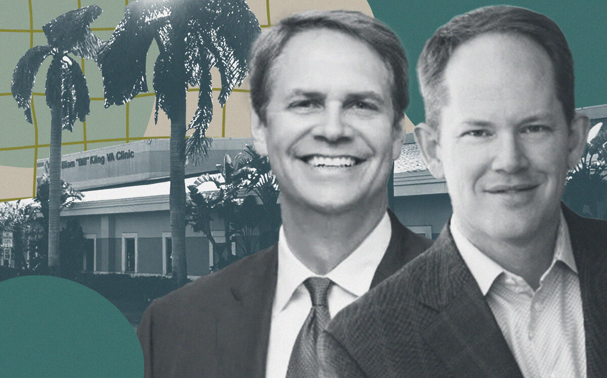 Boyd Watterson's Brian Gevry and Healthcare Realty Trust’s Todd Meredith with 9800 West Commercial Boulevard (Boyd Watterson Asset Management, Healthcare Realty Trust Incorporated, Google Maps)