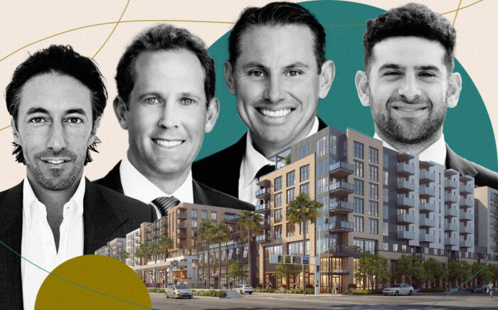 Turnbridge Equities' Andrew Joblon, Waterford's John Drachman and Sean Rawson and Monument Square Investment's Zac Leichtman-Levine with Mosaic housing development