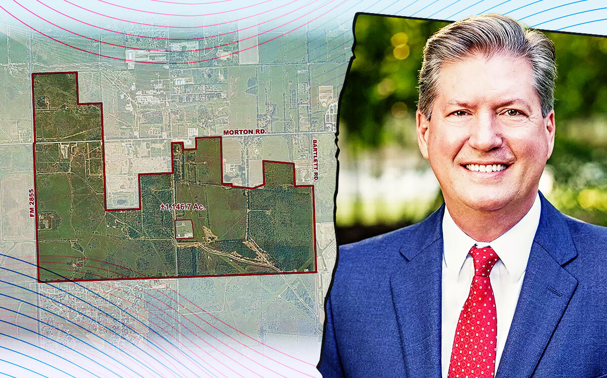 The land for the proposed project in Katy with Johnson Development's Michael Smith (Johnson Development)