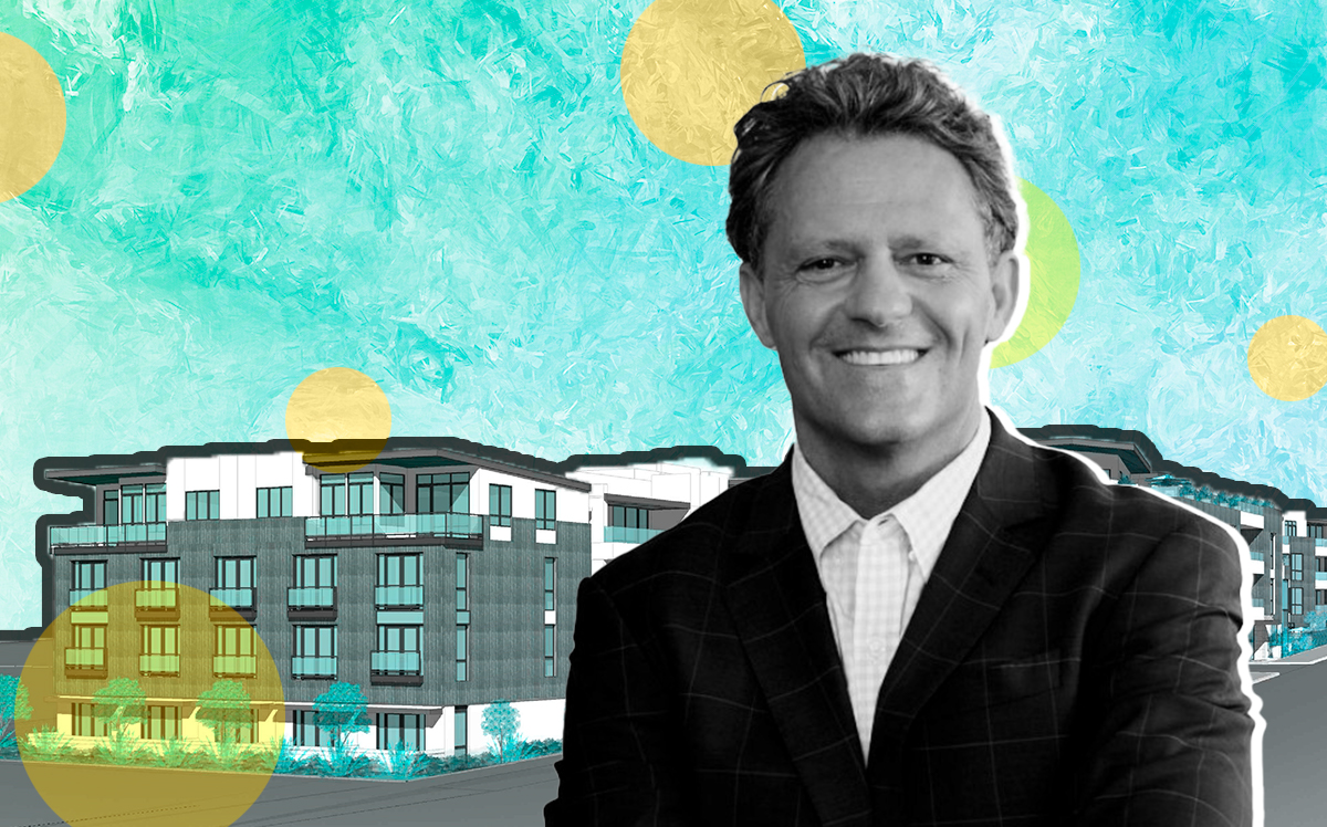 Highrose El Porto’s Frank Buckley with rendering of 401 Rosecrans and 3770 Highland Avenues