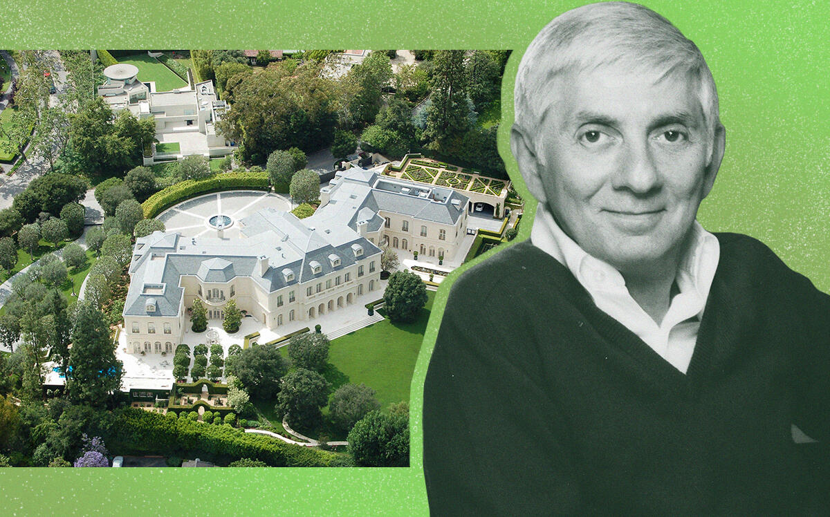 Aaron Spelling with Spelling Manor (Getty, Atwater Village Newbie CC BY 2.0 via Wikimedia Commons)