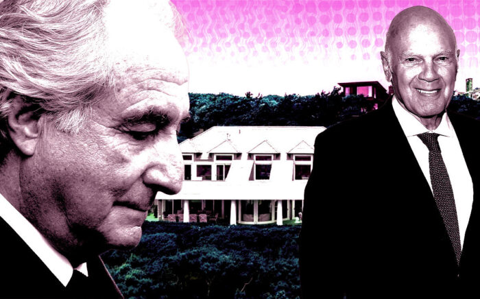 From left: Bernie Madoff, Vornado Realty Trust’s Steve Roth, and 216 Old Montauk Highway in Montauk, Long Island